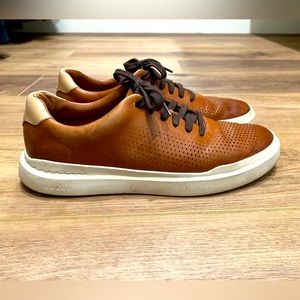 Cole Haan leather sneaker in cognac, size 9.5M